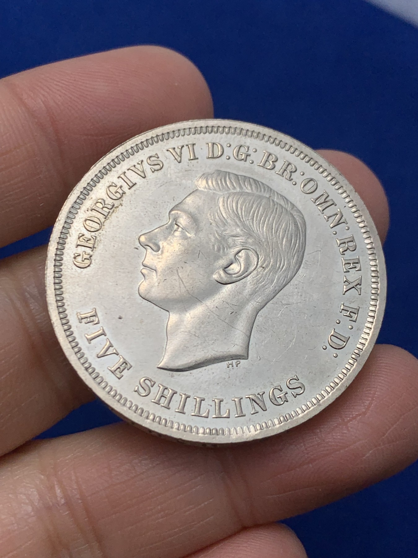 《竞宝斋》第244场-周日，周一 新年开场 (全场包邮) 英国1951年 乔治六世 最后的马剑克朗型纪念币，绿盒少见