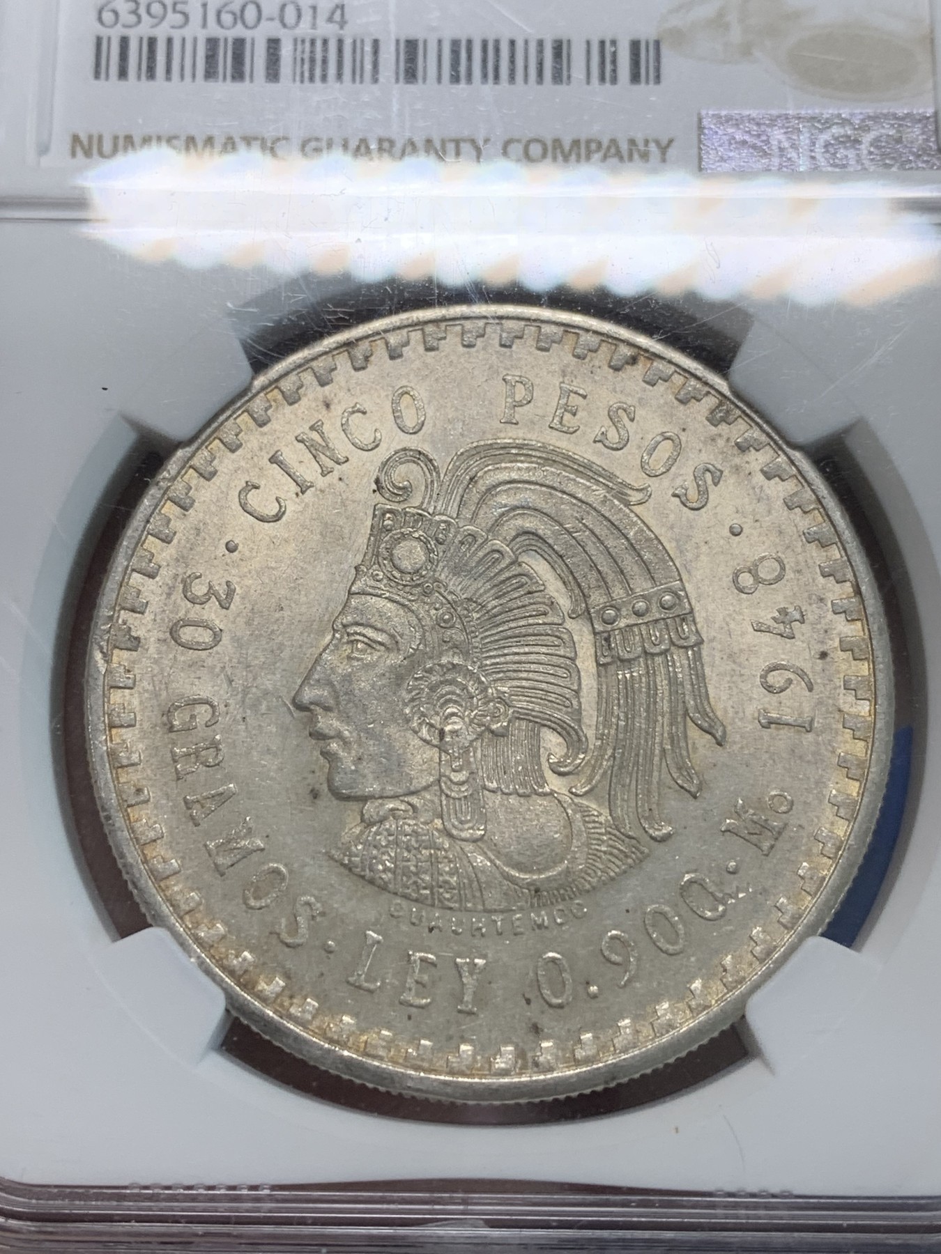 《竞宝斋》第244场-周日，周一 新年开场 (全场包邮) NGC MS62 墨西哥1948年酋长大银 近期上涨品种