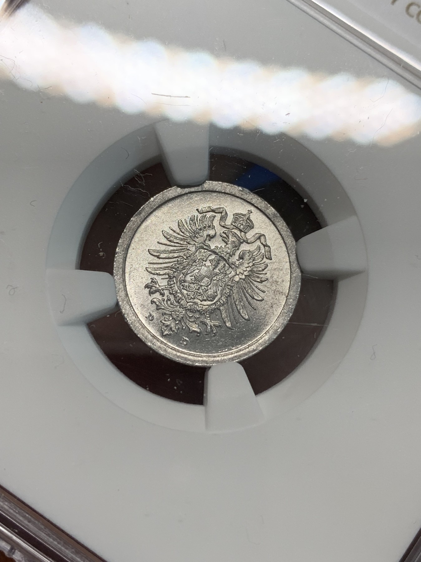 《竞宝斋》第244场-周日，周一 新年开场 (全场包邮) NGC MS63 德国1917D短翅1芬尼 铝币 短翅好品难得 更高分仅5枚