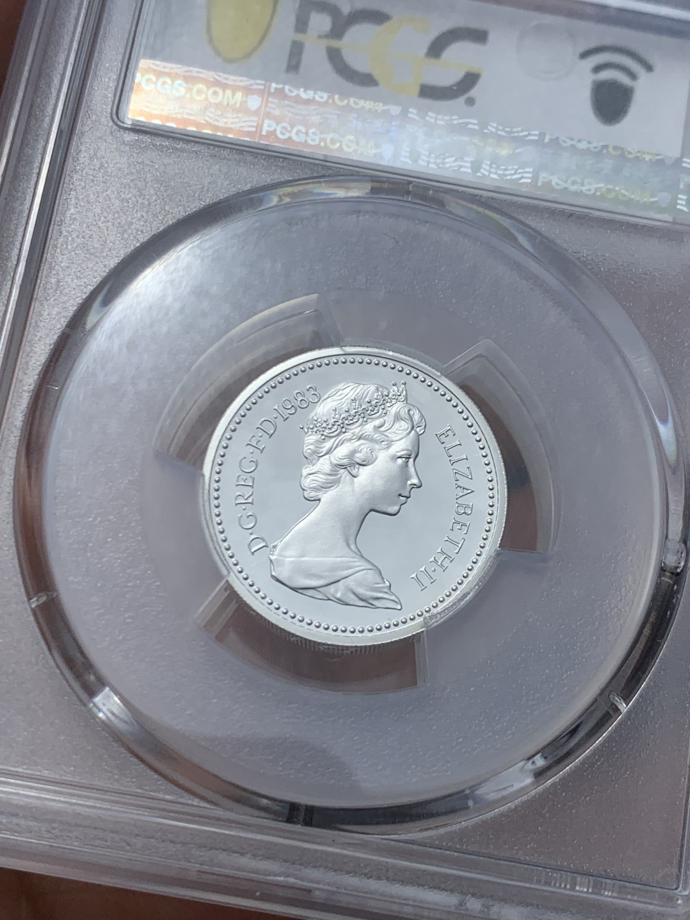 《竞宝斋》第244场-周日，周一 新年开场 (全场包邮) PCGS PR68DCAM 英国1983年加厚精制银磅伊丽莎白二世女王首年一磅加厚银币 容易氧化 高分不易