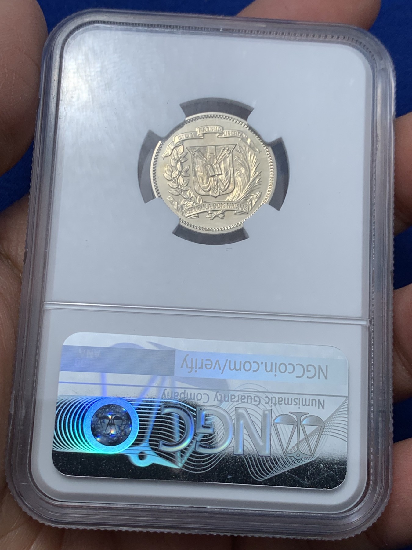 《竞宝斋》第244场-周日，周一 新年开场 (全场包邮) NGC PF66 多米尼加1972中美洲印第安女神精制5分，发行量500枚，多米尼加沿用时间最长的头像