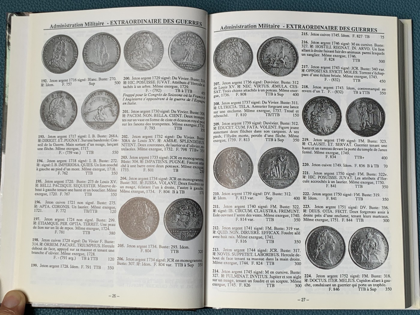 《竞宝斋》第244场-周日，周一 新年开场 (全场包邮) 法国 1991年 JETONS 代币目录 所见最新版本 版别详尽 厚达349页 一本在手 八角我有 权威目录