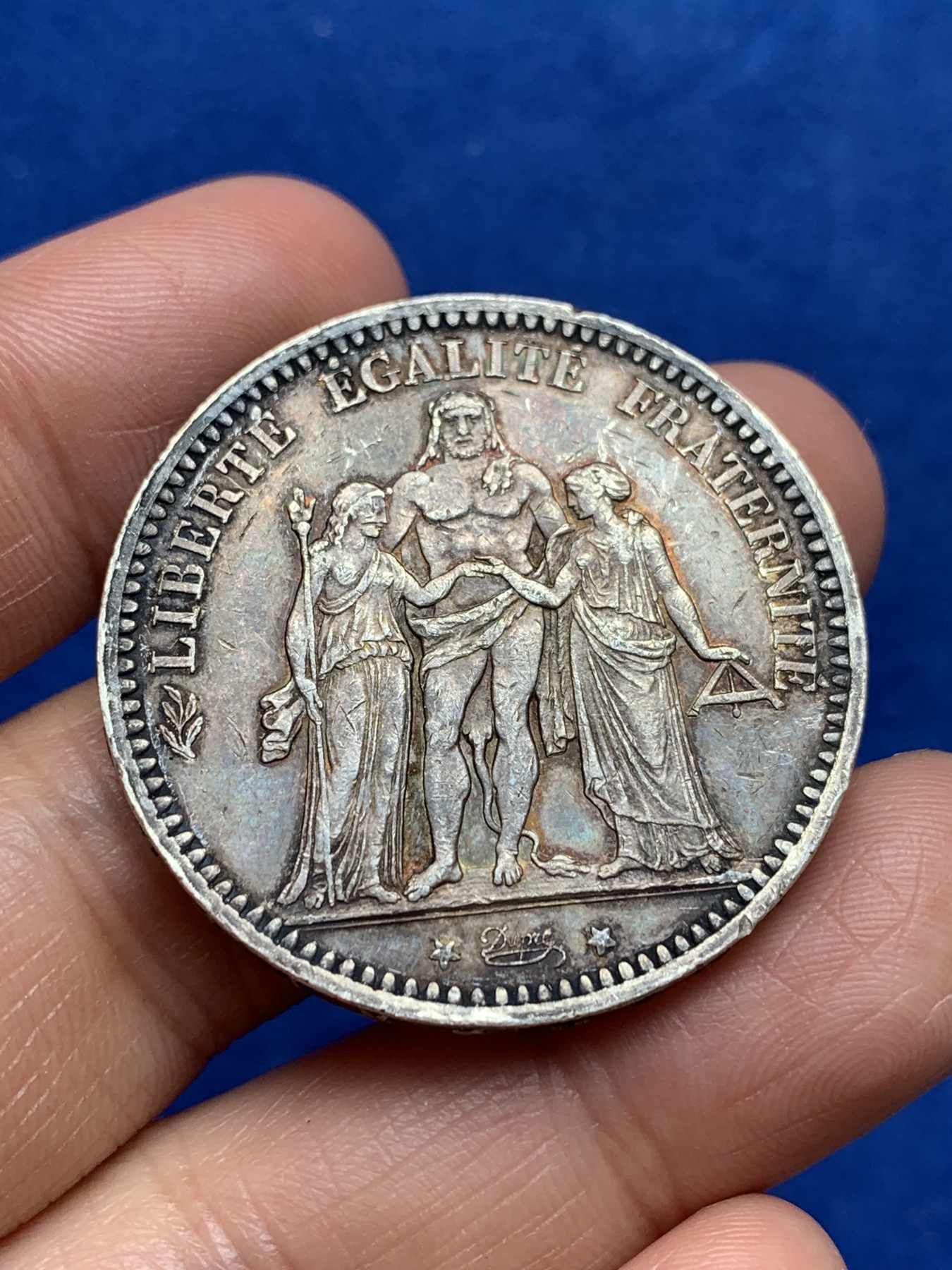 《竞宝斋》第244场-周日，周一 新年开场 (全场包邮) 法国1873年大力神5法郎银币