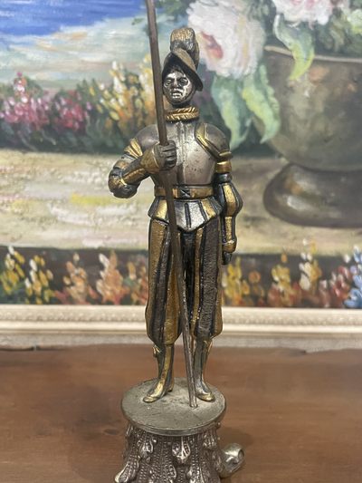 欧美回流精选春季拍场 - 法国回流镀银兵人摆件（高17cn、21cm）