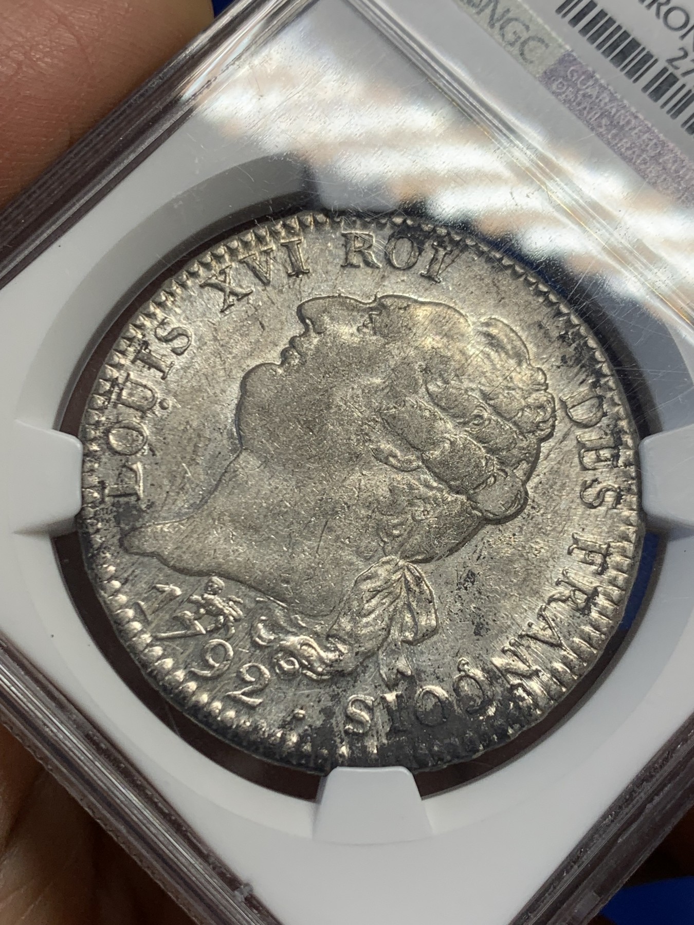 《竞宝斋》第244场-周日，周一 新年开场 (全场包邮) NGC AUD 法国1792年路易十六天使埃居 人物压力感十足 银光转光闪烁 极少减重痕迹 味道极好