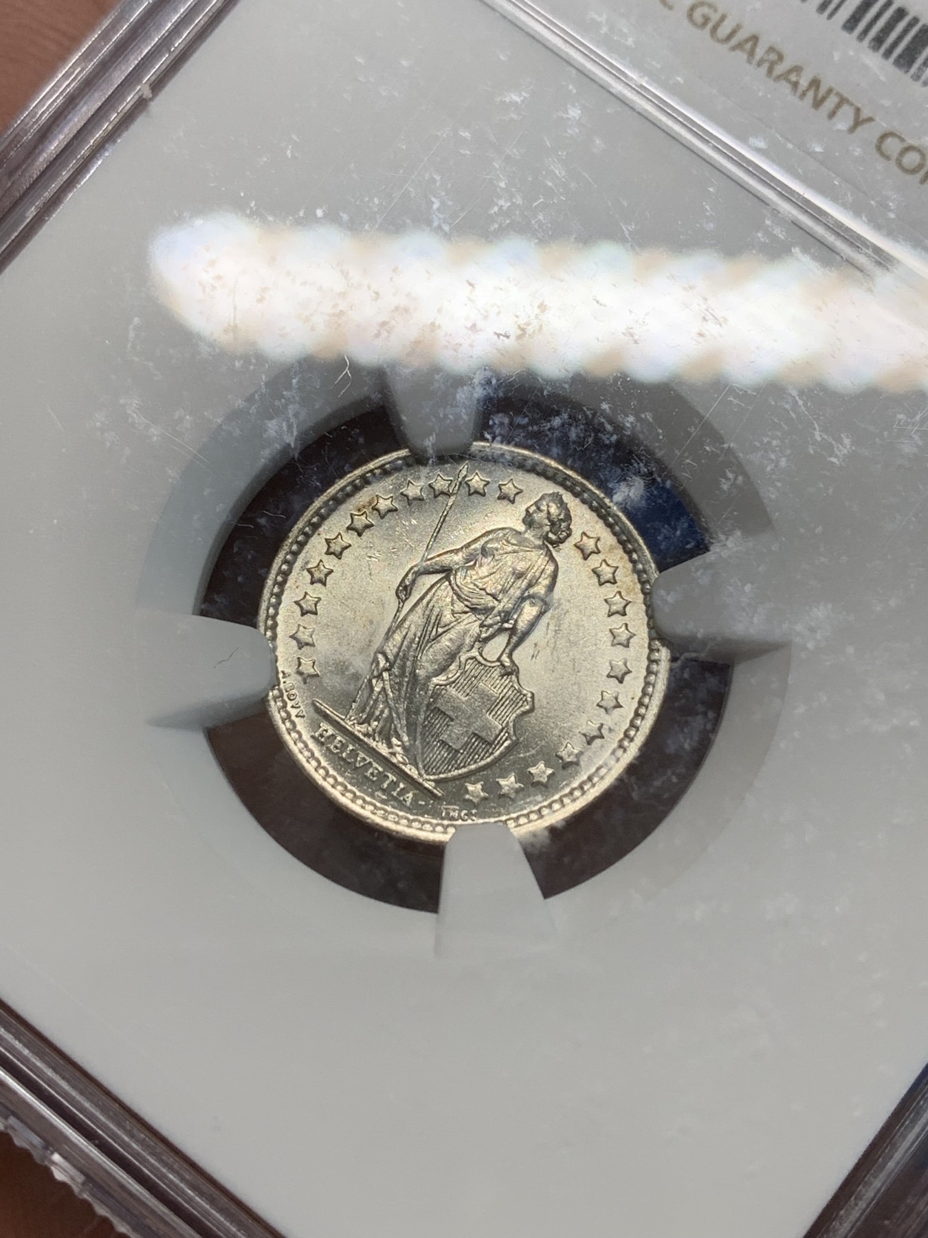 《竞宝斋》第244场-周日，周一 新年开场 (全场包邮) NGC MS61 瑞士1961年雪山女神1/2法郎银币，感觉低评了