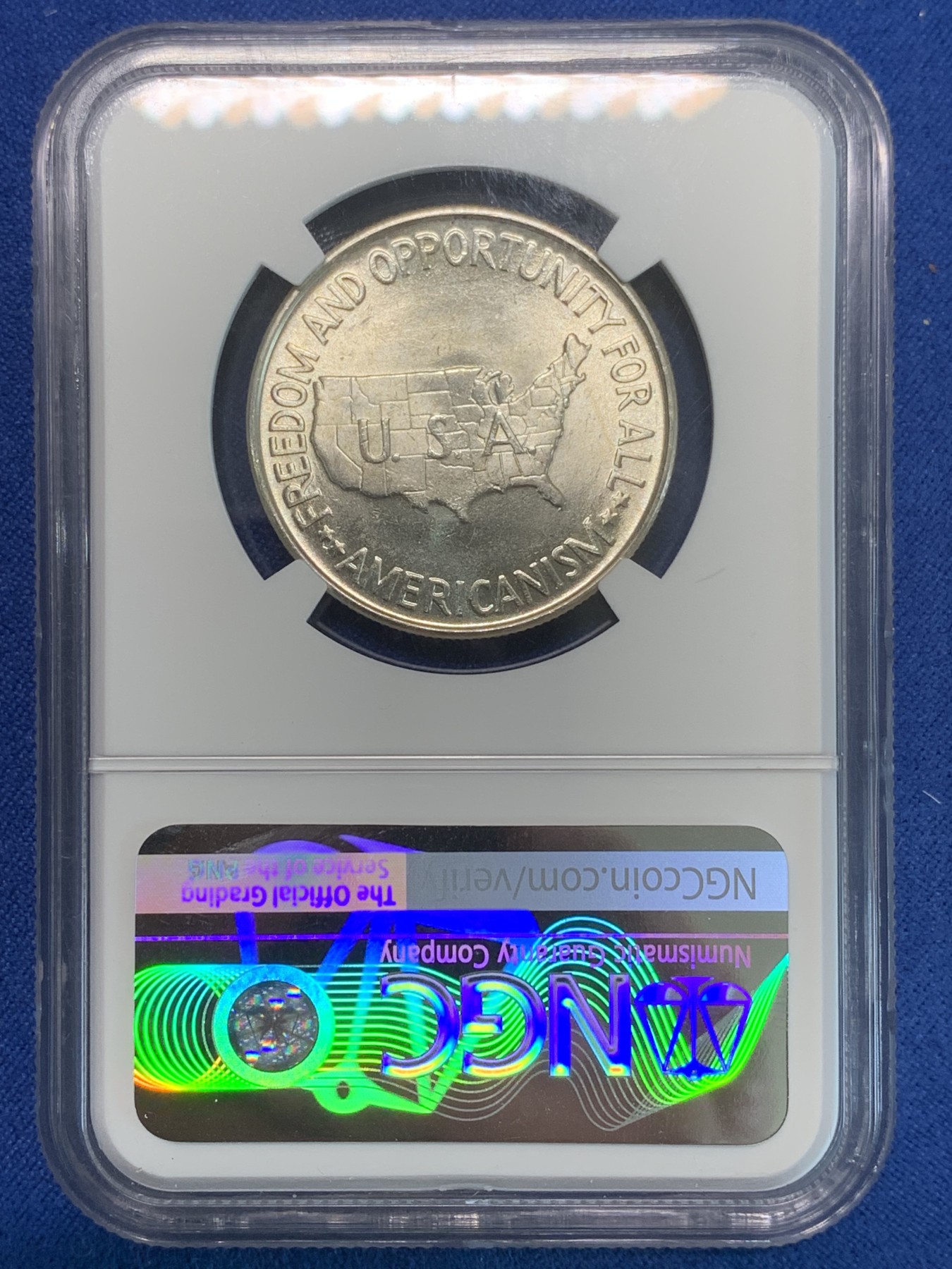 《竞宝斋》第244场-周日，周一 新年开场 (全场包邮) NGC MS64 美国1952年卡佛华盛顿半美元银币