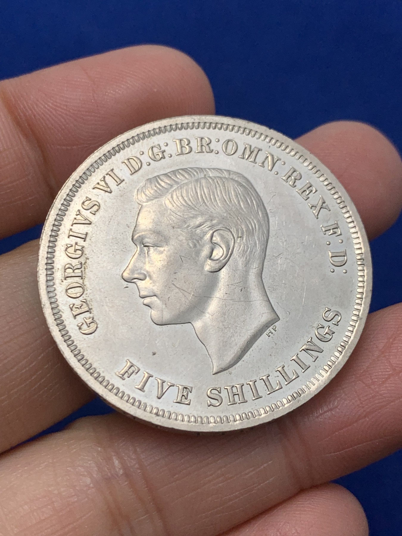 《竞宝斋》第244场-周日，周一 新年开场 (全场包邮) 英国1951年 乔治六世 最后的马剑克朗型纪念币，绿盒少见