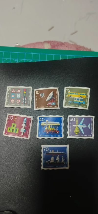 德国邮票，都是套票 - 德国邮票一套，1965年发行，慕尼黑国际交通展览纪念邮票，品相如图