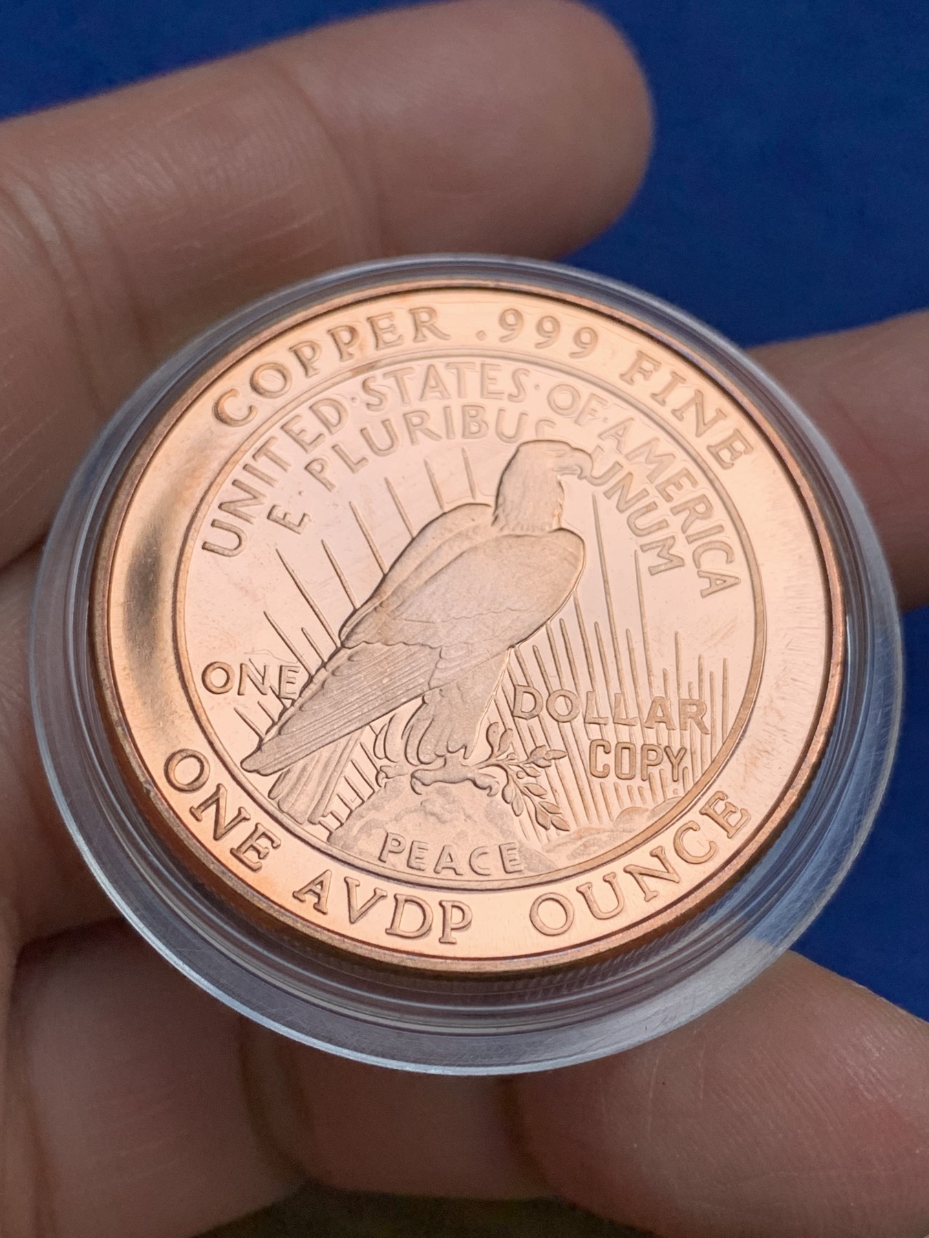 《竞宝斋》第244场-周日，周一 新年开场 (全场包邮) 仿1921年美国和平女神银币纪念铜章 品相上佳 39.1mm 28.76克