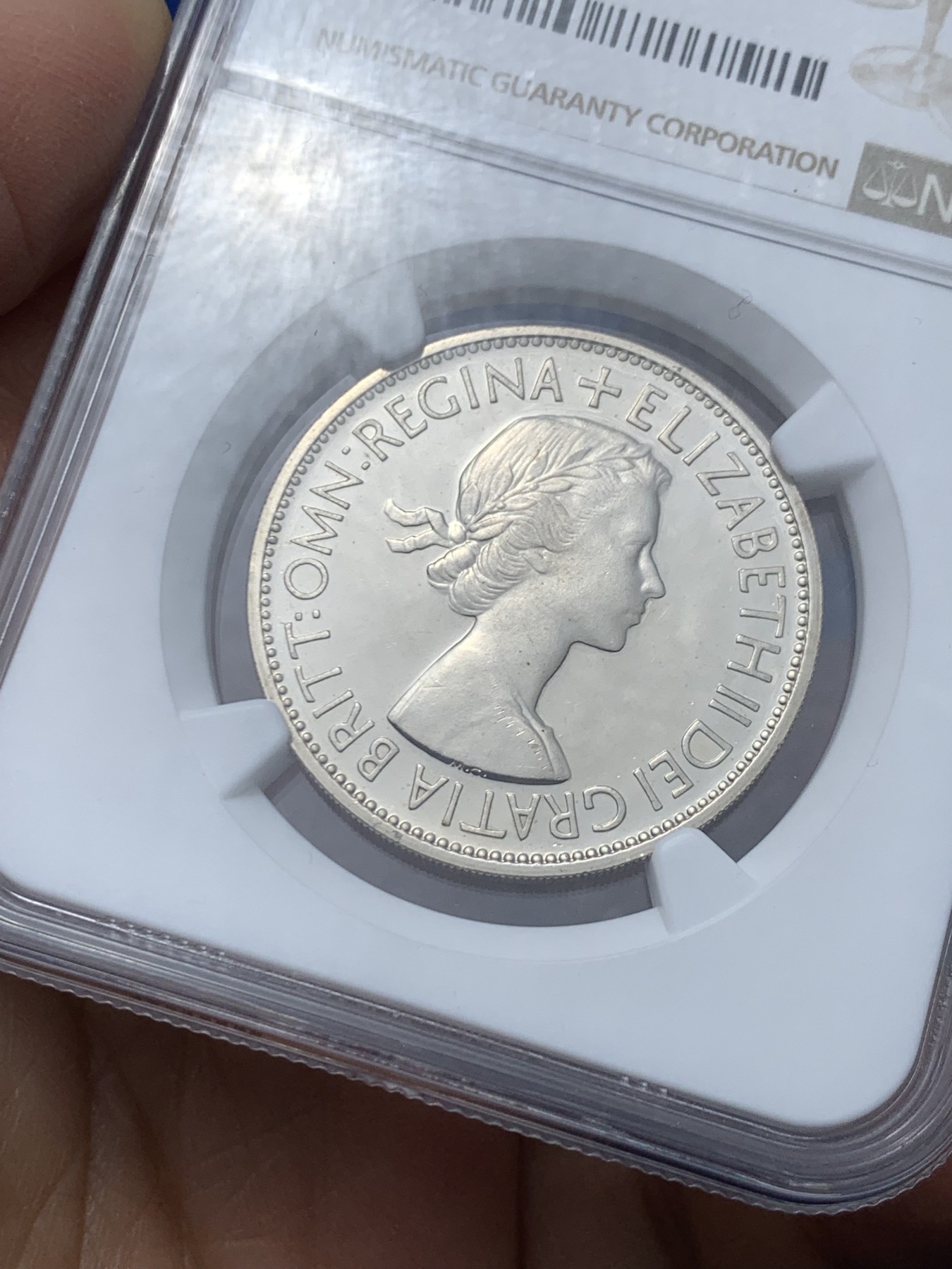 《竞宝斋》第244场-周日，周一 新年开场 (全场包邮) NGC PF64 英国 1953年 伊丽莎白二世 半克朗 铜镍币（女王登基年精制币）