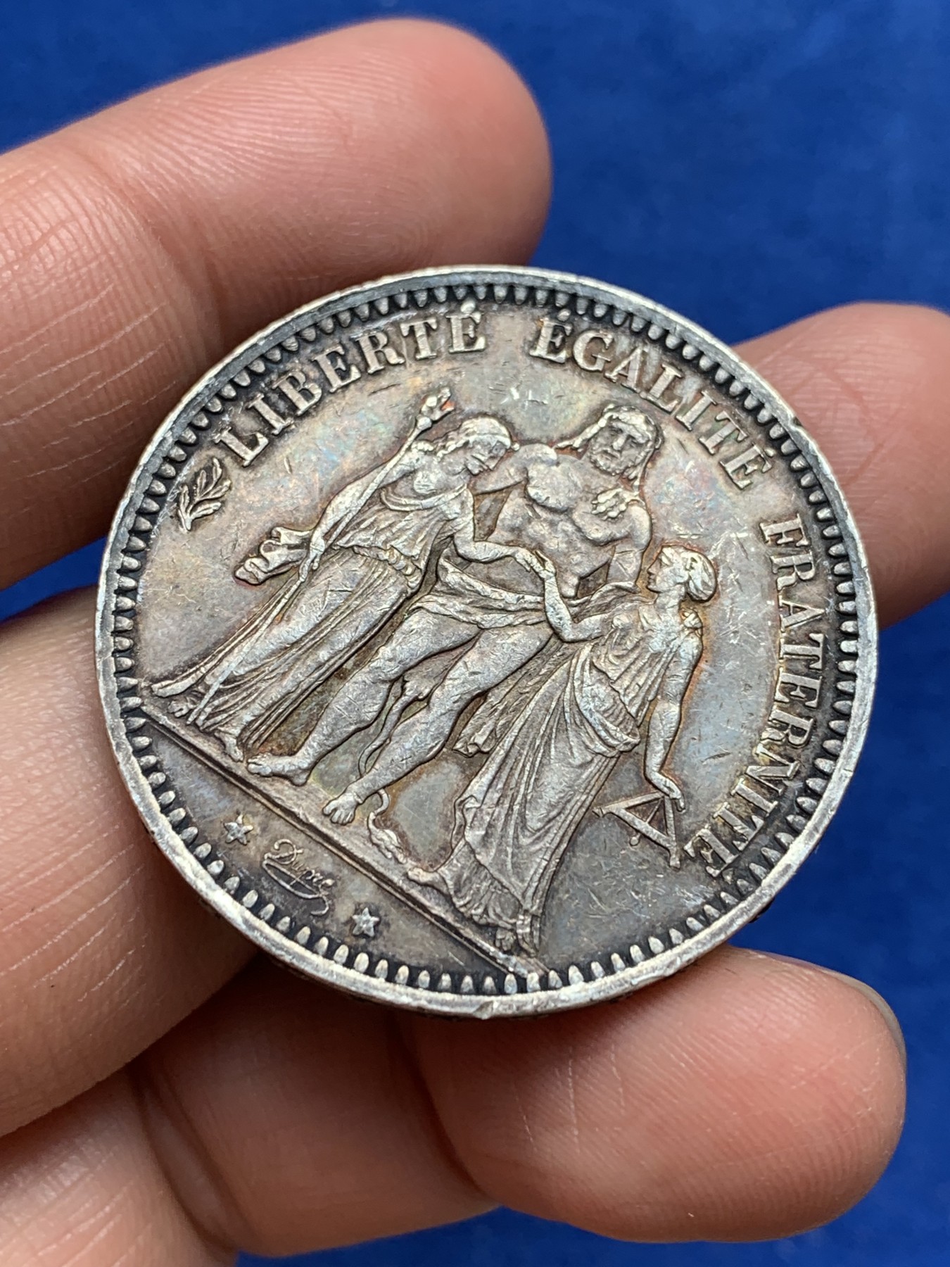 《竞宝斋》第244场-周日，周一 新年开场 (全场包邮) 法国1873年大力神5法郎银币