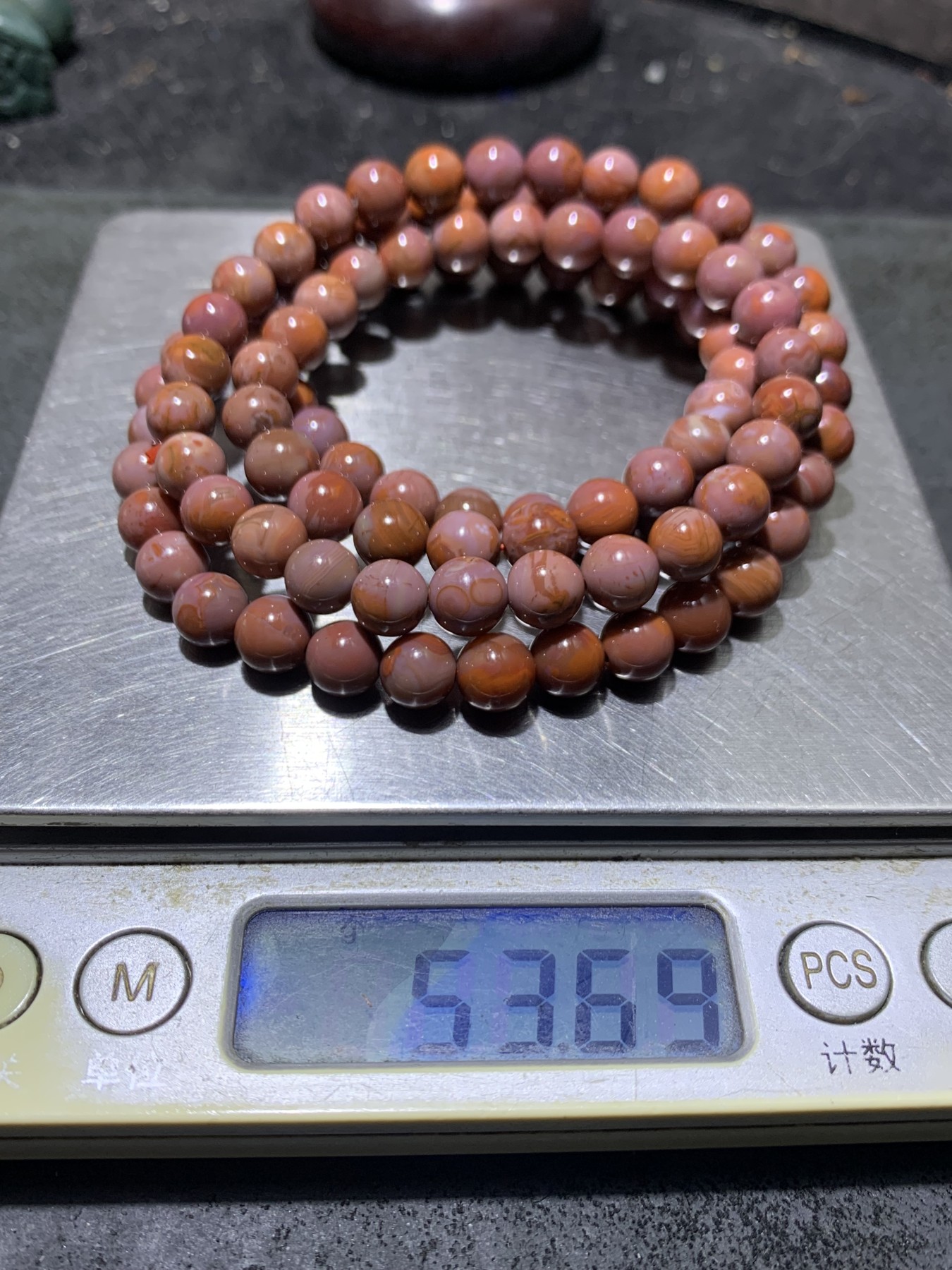 川料南红玛瑙紫罗兰108手串一条