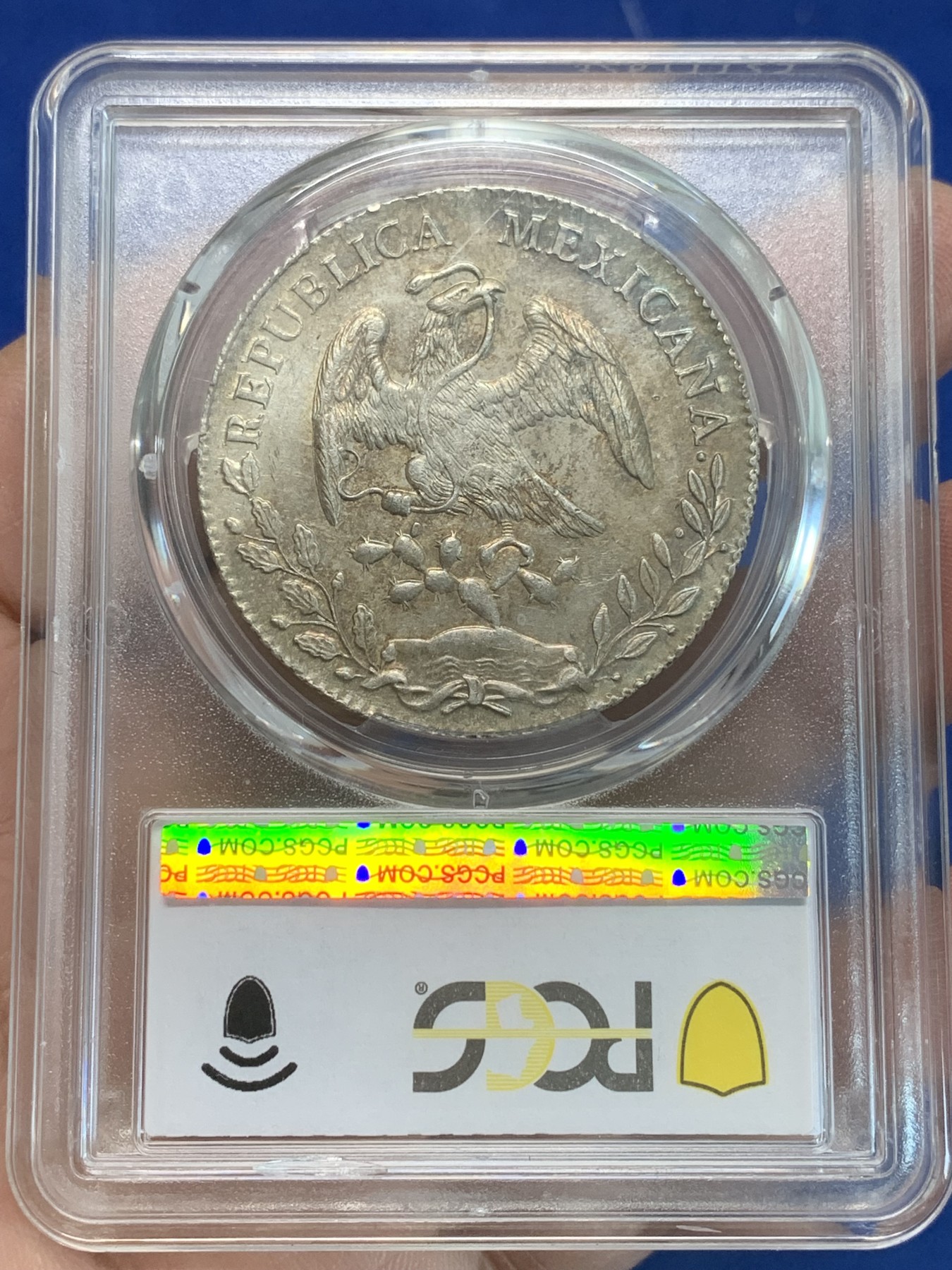 《竞宝斋》第244场-周日，周一 新年开场 (全场包邮) PCGS AU55 墨西哥 1894年 8R 花边鹰洋 银币 MO AM 底光不错