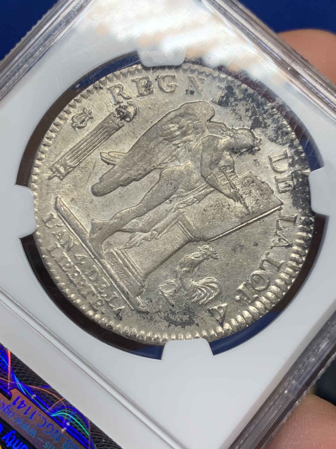 《竞宝斋》第244场-周日，周一 新年开场 (全场包邮) NGC AUD 法国1792年路易十六天使埃居 人物压力感十足 银光转光闪烁 极少减重痕迹 味道极好