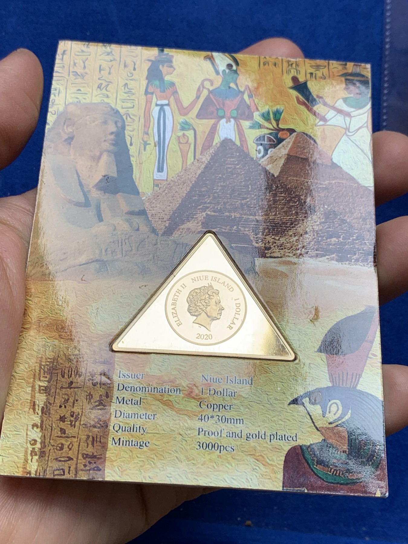 《竞宝斋》第244场-周日，周一 新年开场 (全场包邮) 2020年纽埃古埃及文化纪念币 铜镀金材质 发行量3K枚 古埃及系列首枚 原包装状态佳