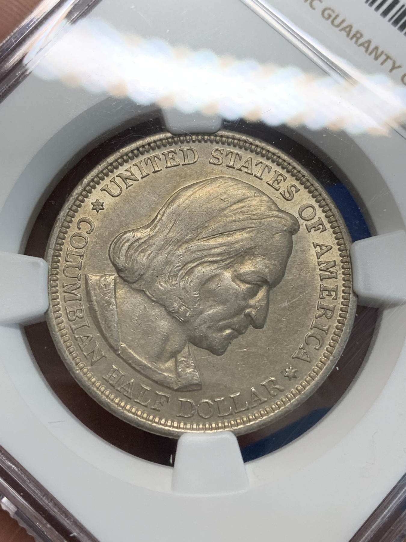 《竞宝斋》第244场-周日，周一 新年开场 (全场包邮) NGC AUD 美国1893年哥伦布50美分纪念银币，精美老包浆，品相不错