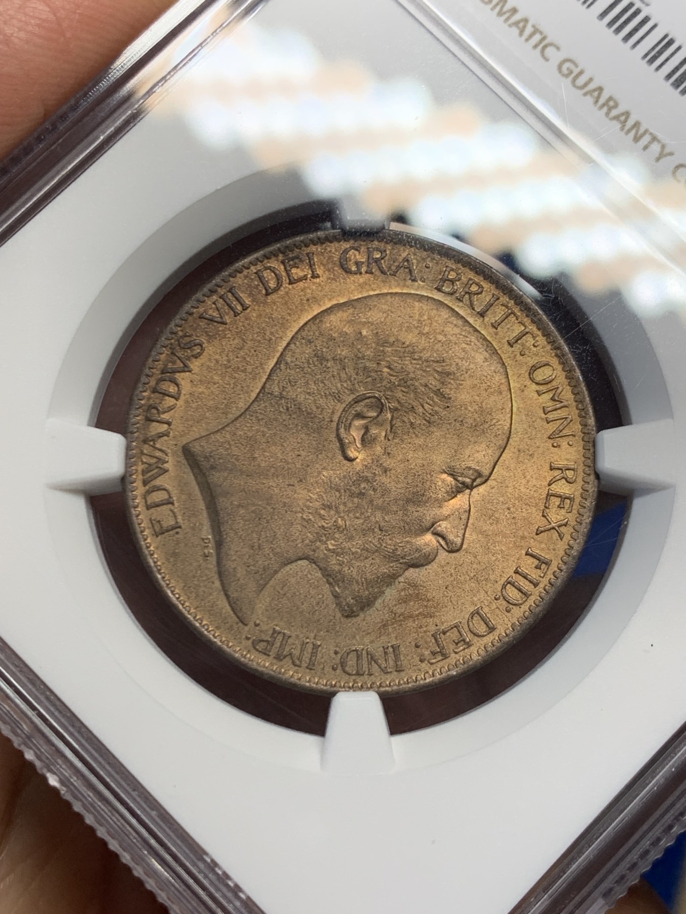 《竞宝斋》第244场-周日，周一 新年开场 (全场包邮) NGC MS64RB 英国 1902年 爱德华七世头像 1便士 铜币