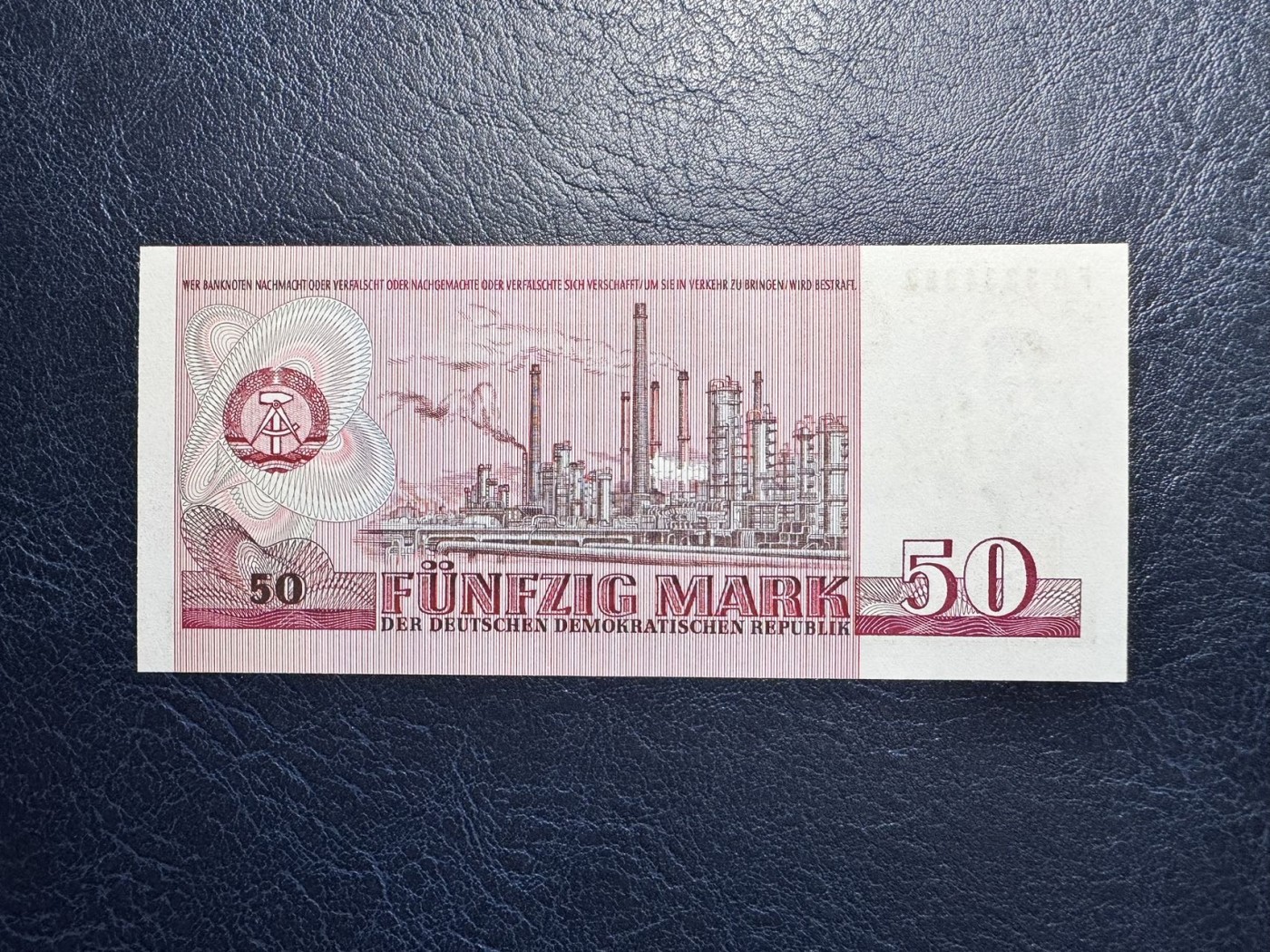 收藏联盟Quantum Auction 第328期拍卖  民主德国1971年50马克 品相UNC-  水印处轻微黄斑