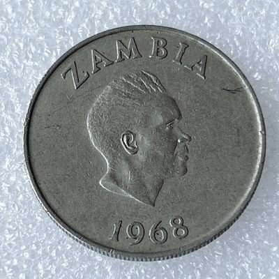海外回流1元起拍小铺 各国钱币散币场 第8期 1968年赞比亚土著人巨嘴鸟10恩韦镍币
