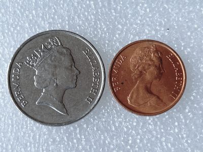 海外回流1元起拍小铺 各国钱币散币场 第8期 百慕大1971/1995年伊丽莎白1-25分硬币