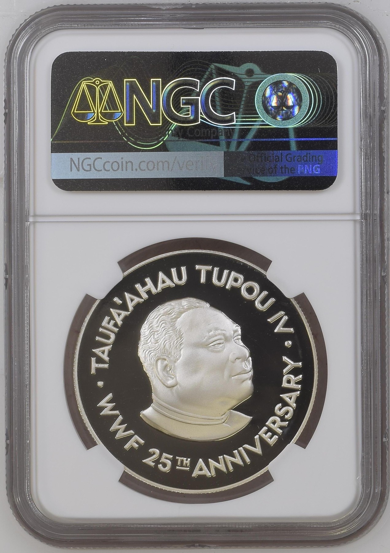 长老汇龙年精选第二场 1986 汤加野生动物保护基金会座头鲸2潘加精制银币，NGC PF69UC，更高分仅有三枚