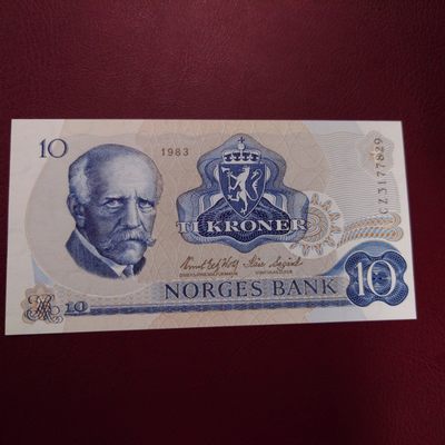 【世界钱币】精选微拍第94期暨2024年第五期 评级币裸钞场 1983年挪威10克朗 全新绝品无4