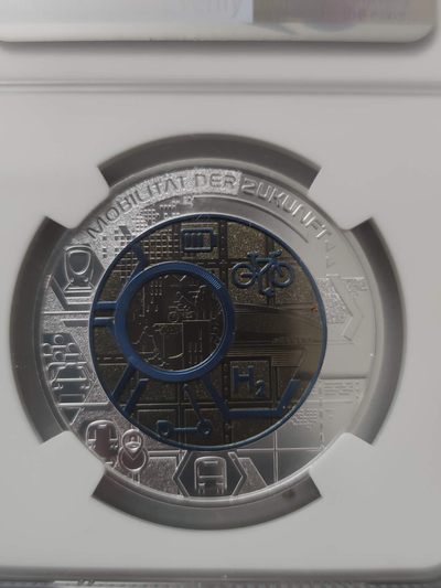 燕姐换藏第75拍 奥地利2021年智慧出行25欧元银铌精制币