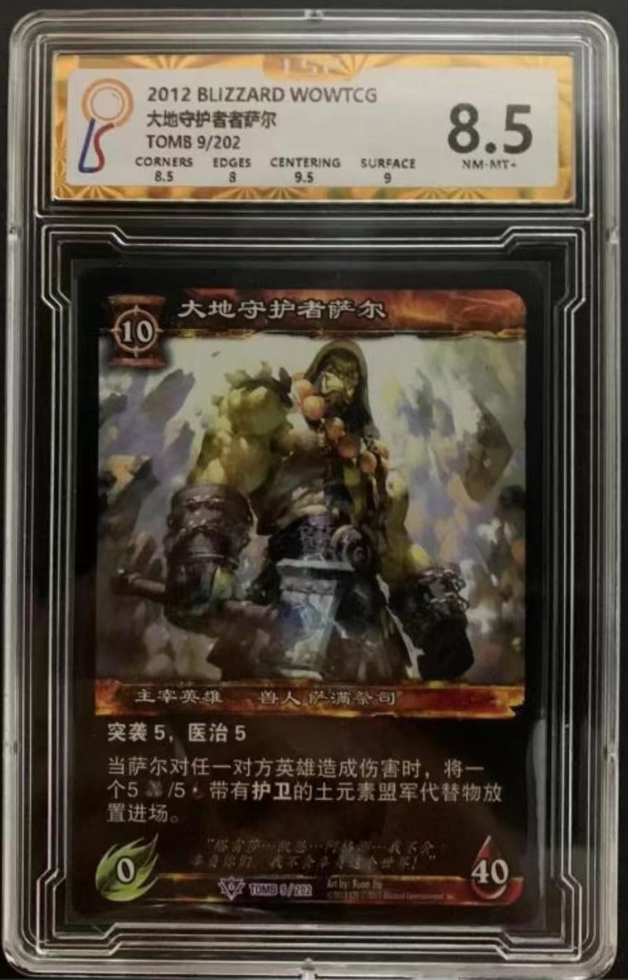 暴雪魔兽世界WOWTCG集换对战卡牌 8.5分英雄简中：大地守护者萨尔 主宰卡