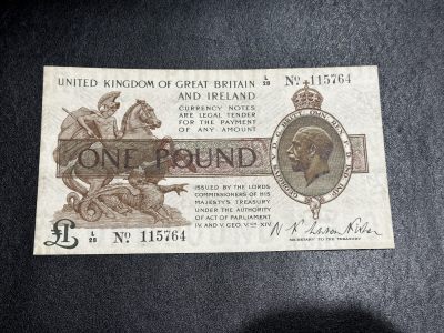 《外钞收藏家》第三百四十五期 - 英格兰英国1磅马剑乔治五世N.K.W.F签名 AU品相