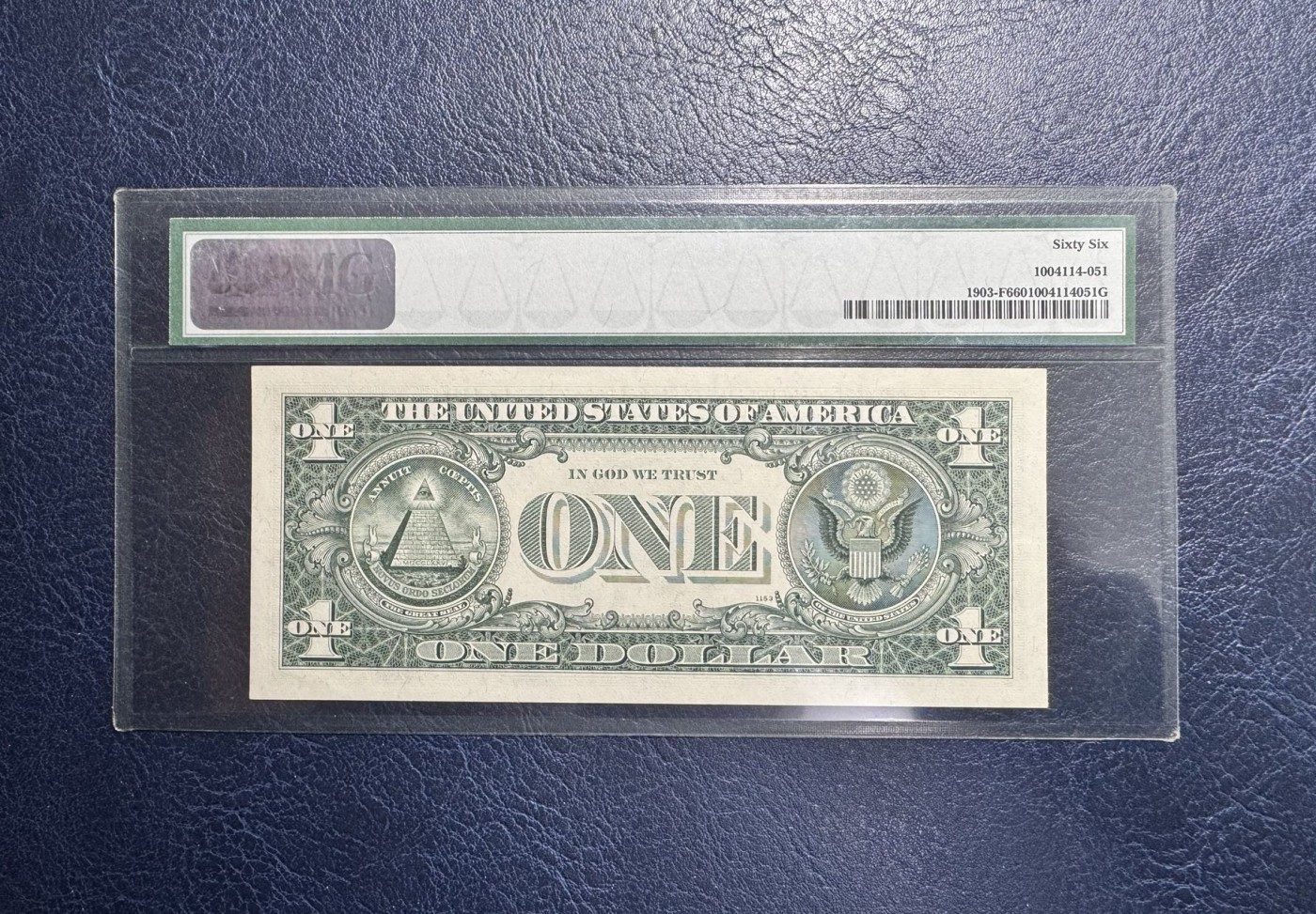 收藏联盟Quantum Auction 第328期拍卖  美国联邦1969年1元 PMG66 经典一代壳