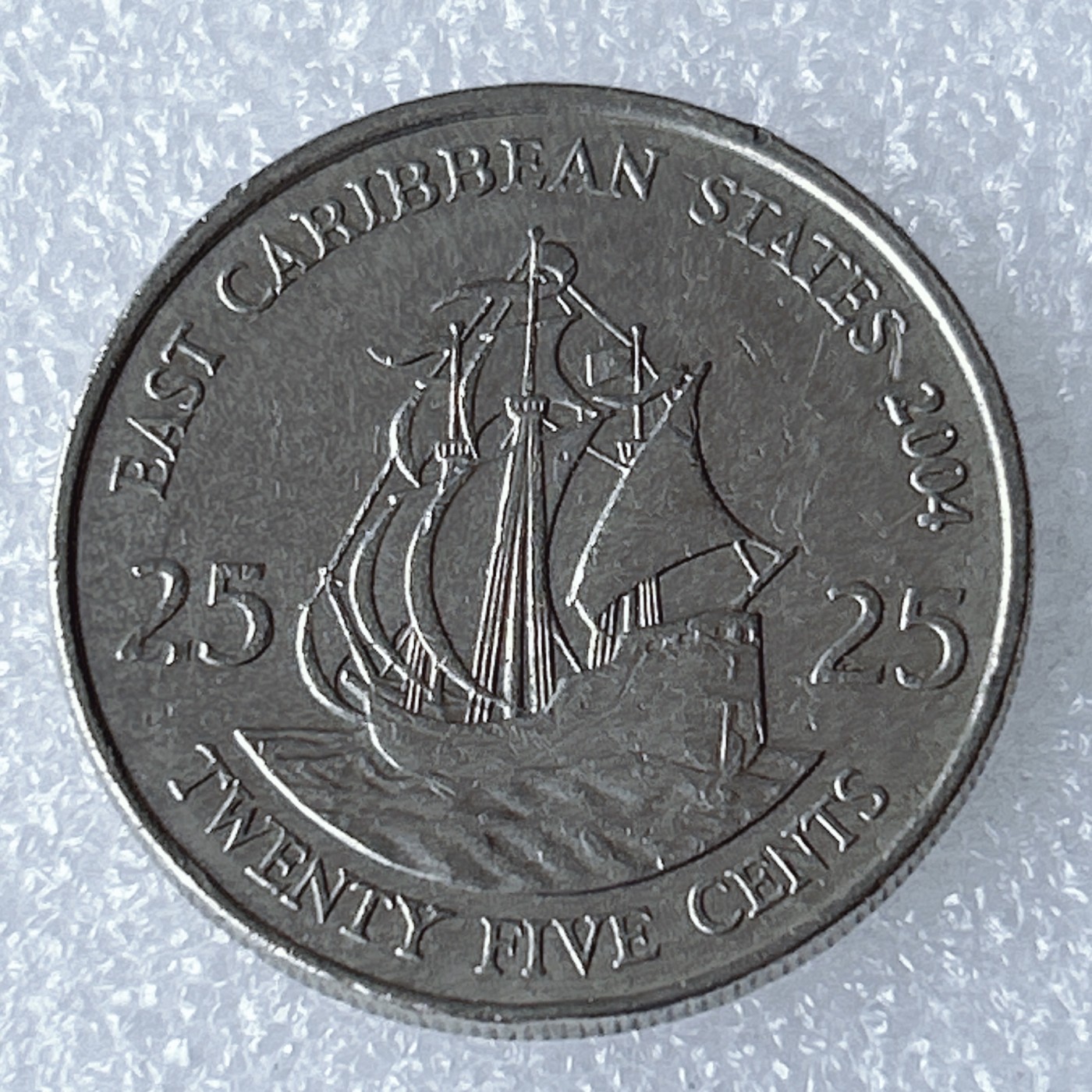 海外回流1元起拍小铺 各国钱币散币场 第8期 2004年东加勒比25分