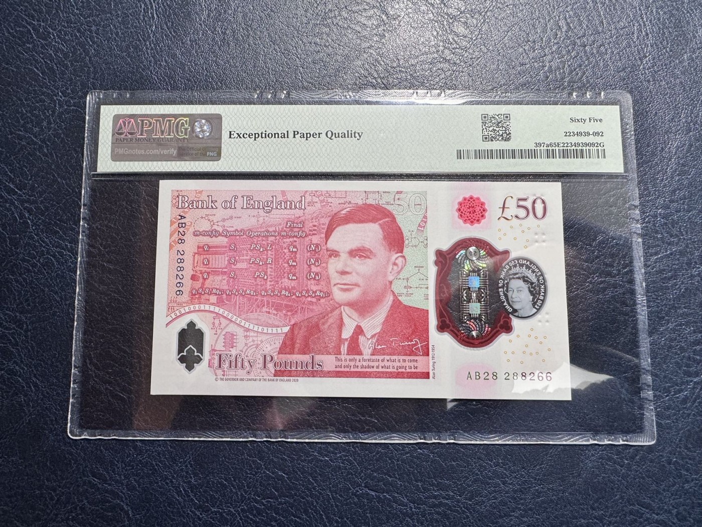 收藏联盟Quantum Auction 第328期拍卖  英国2021年50镑 PMG65 朦胧号 计算机学家 图灵 换版在即