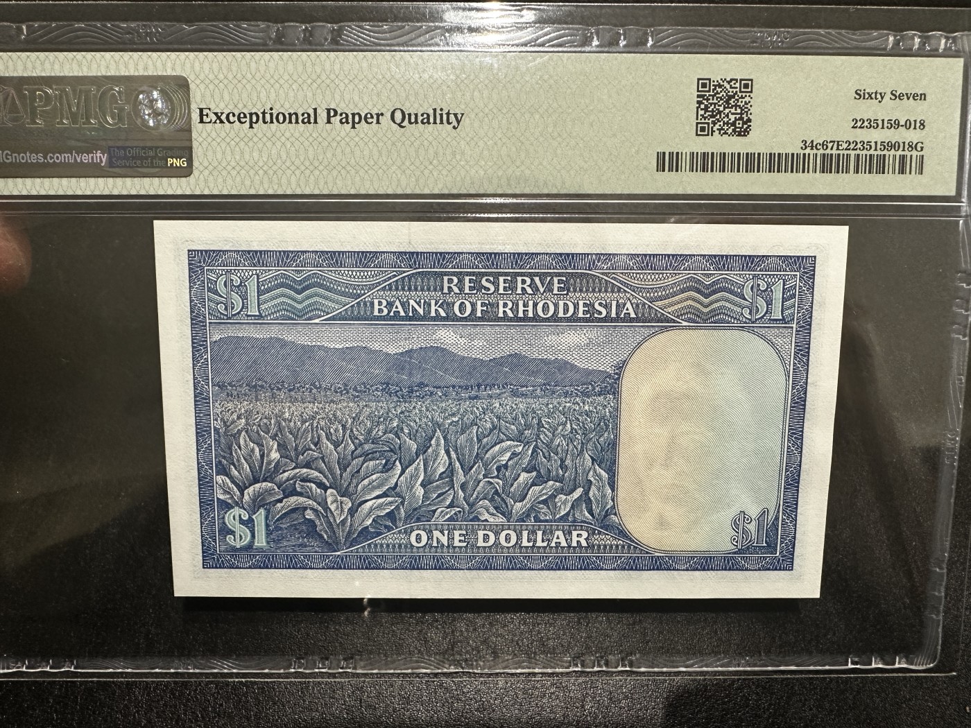 《外钞收藏家》第三百四十五期 1978年罗得西亚1刀 PMG67