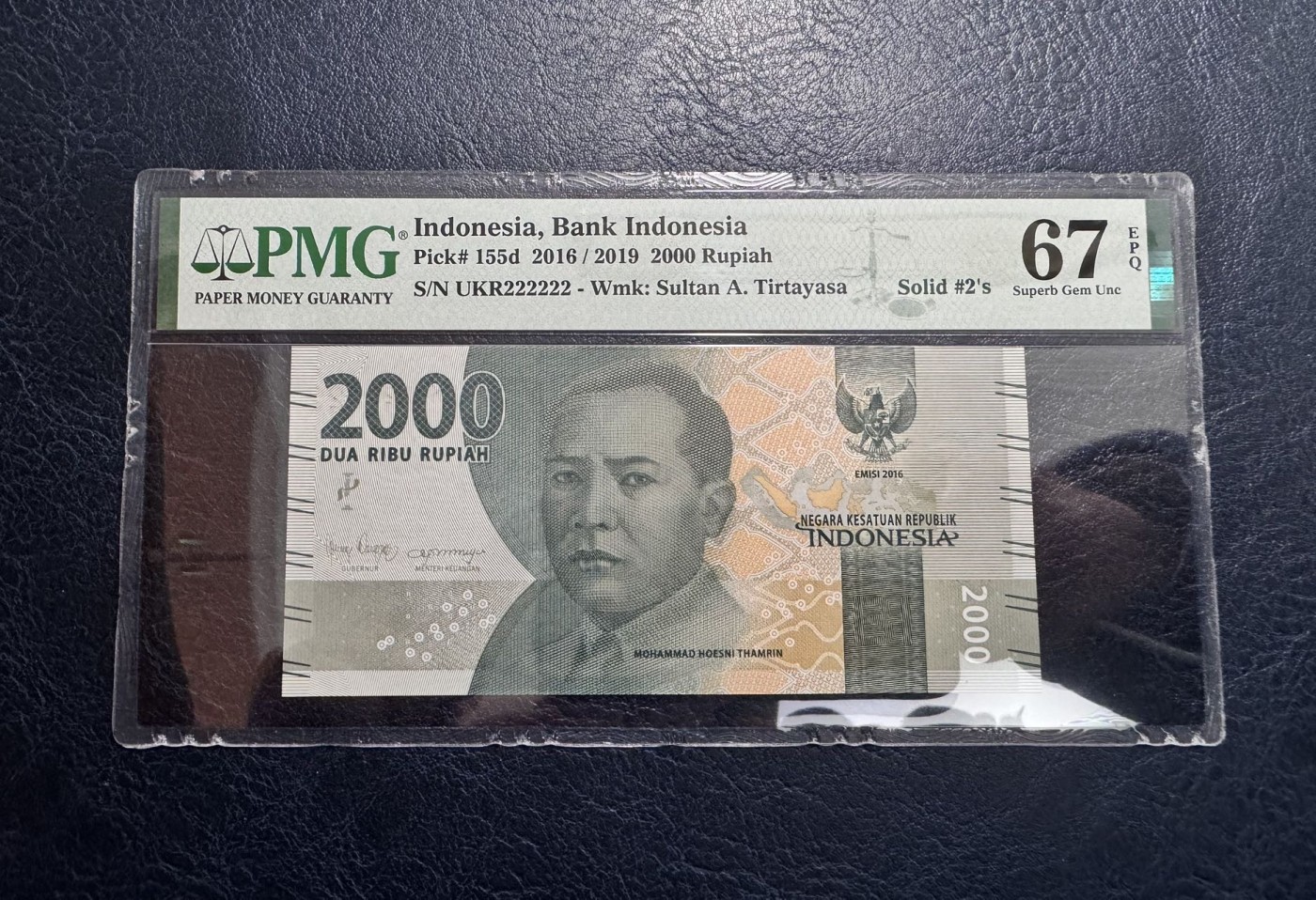 收藏联盟Quantum Auction 第328期拍卖  印度尼西亚2019年2000卢比全同号2 PMG67