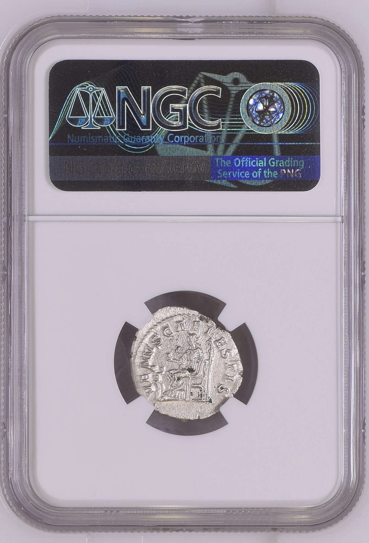 长老汇龙年精选第二场 AD 218-222 罗马帝国皇后朱丽亚·索艾米亚斯1第纳里银币，背面维纳斯女神，NGC CH AU，1800多年前的银币，细节依旧惊人清晰