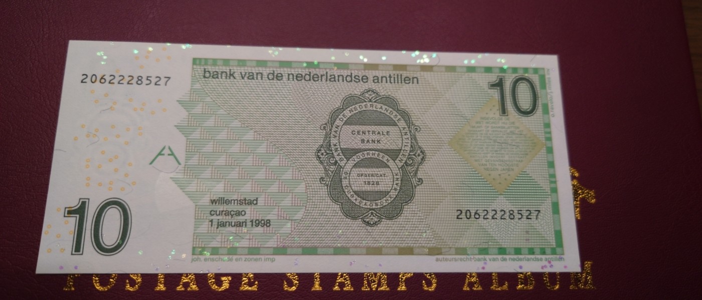 【世界钱币】精选微拍第95期暨2024年第六期 评级币裸钞场 1998年荷属安地列斯群岛10元 全新绝品无4