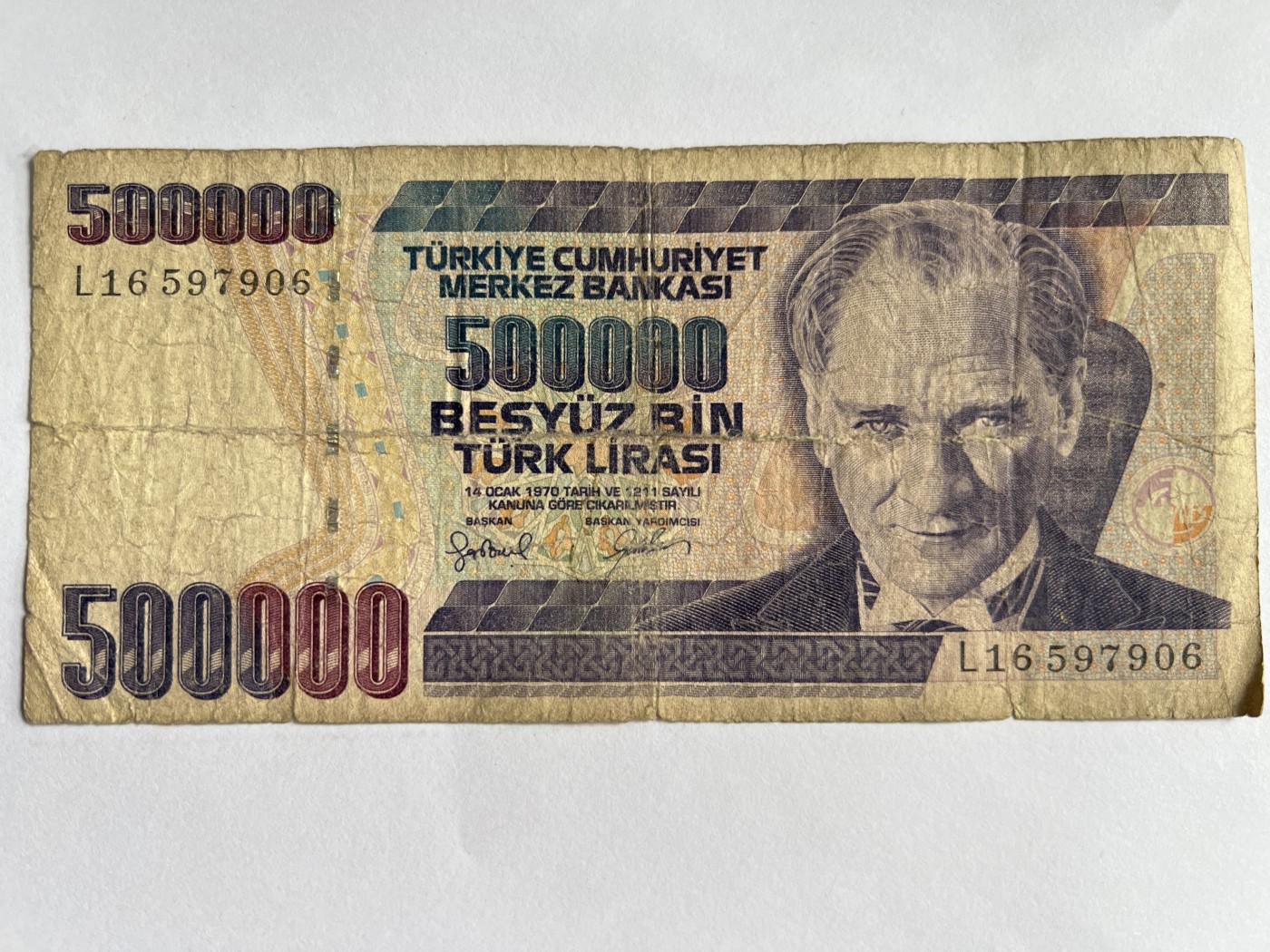 第571期 纸币专场 （无押金，捡漏，全场50包邮，偏远地区除外，接收代拍业务） 土耳其50万里拉