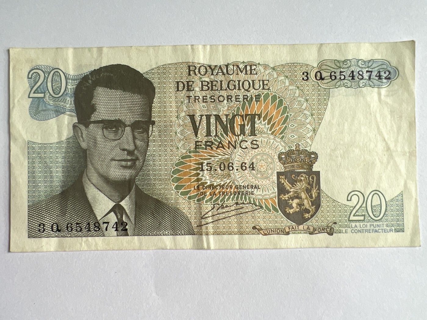 第570期 纸币专场 （无押金，捡漏，全场50包邮，偏远地区除外，接收代拍业务） 比利时20法郎