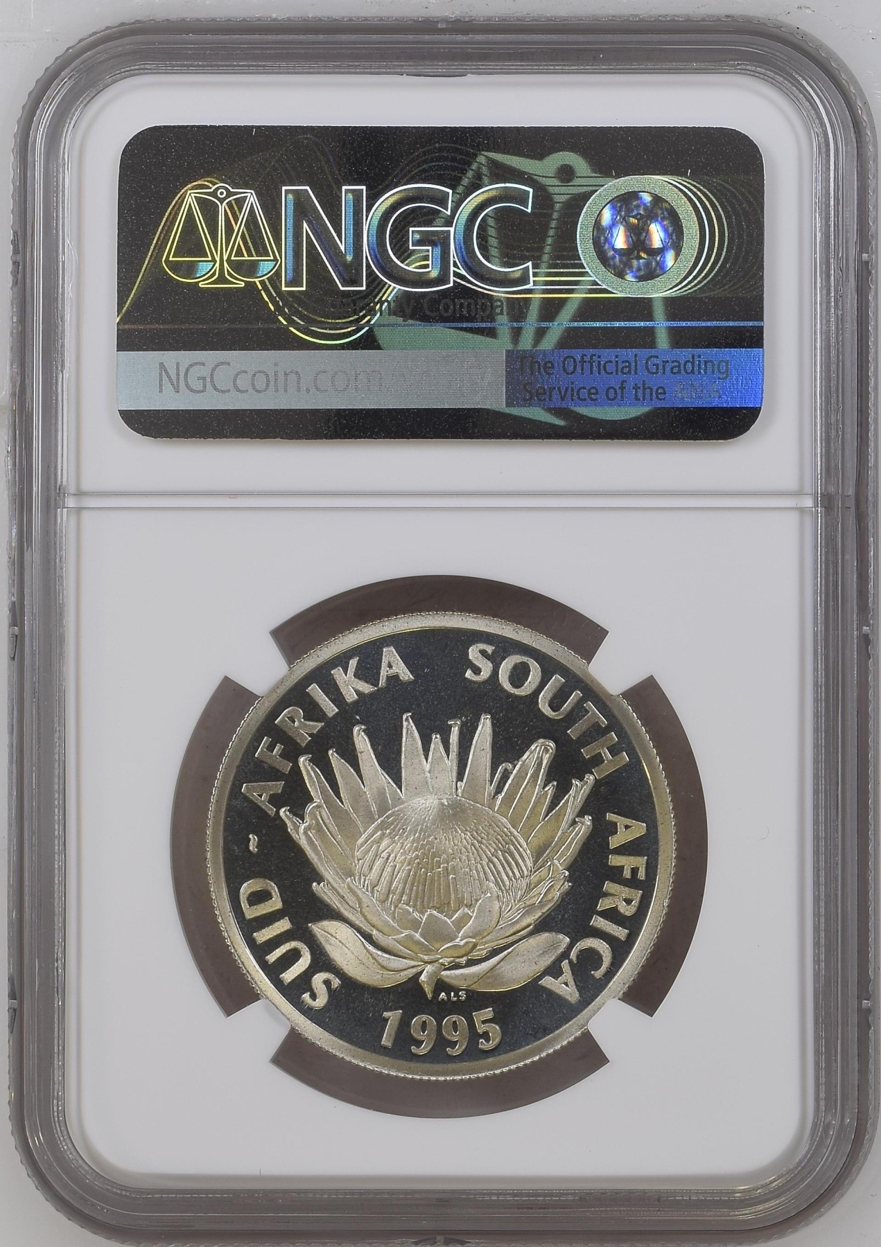 长老汇龙年精选第二场 1995 南非火车百年1朗德精制银币，NGC PF68UC，发行量4491枚