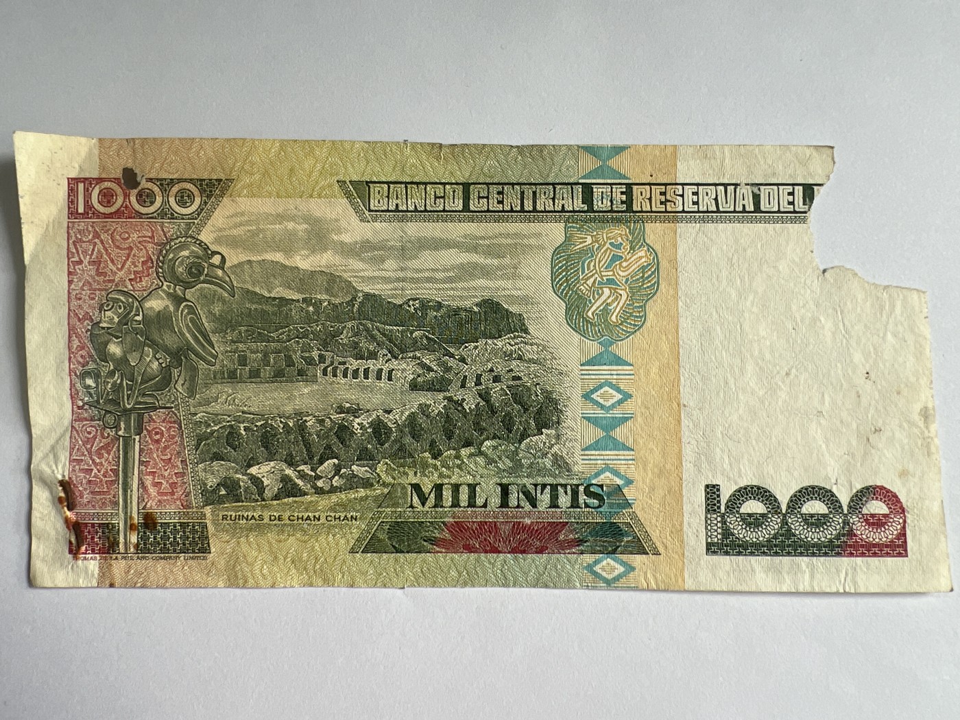 第624期 纸币专场 （无押金，捡漏，全场50包邮，偏远地区除外，接收代拍业务） 秘鲁1000印蒂