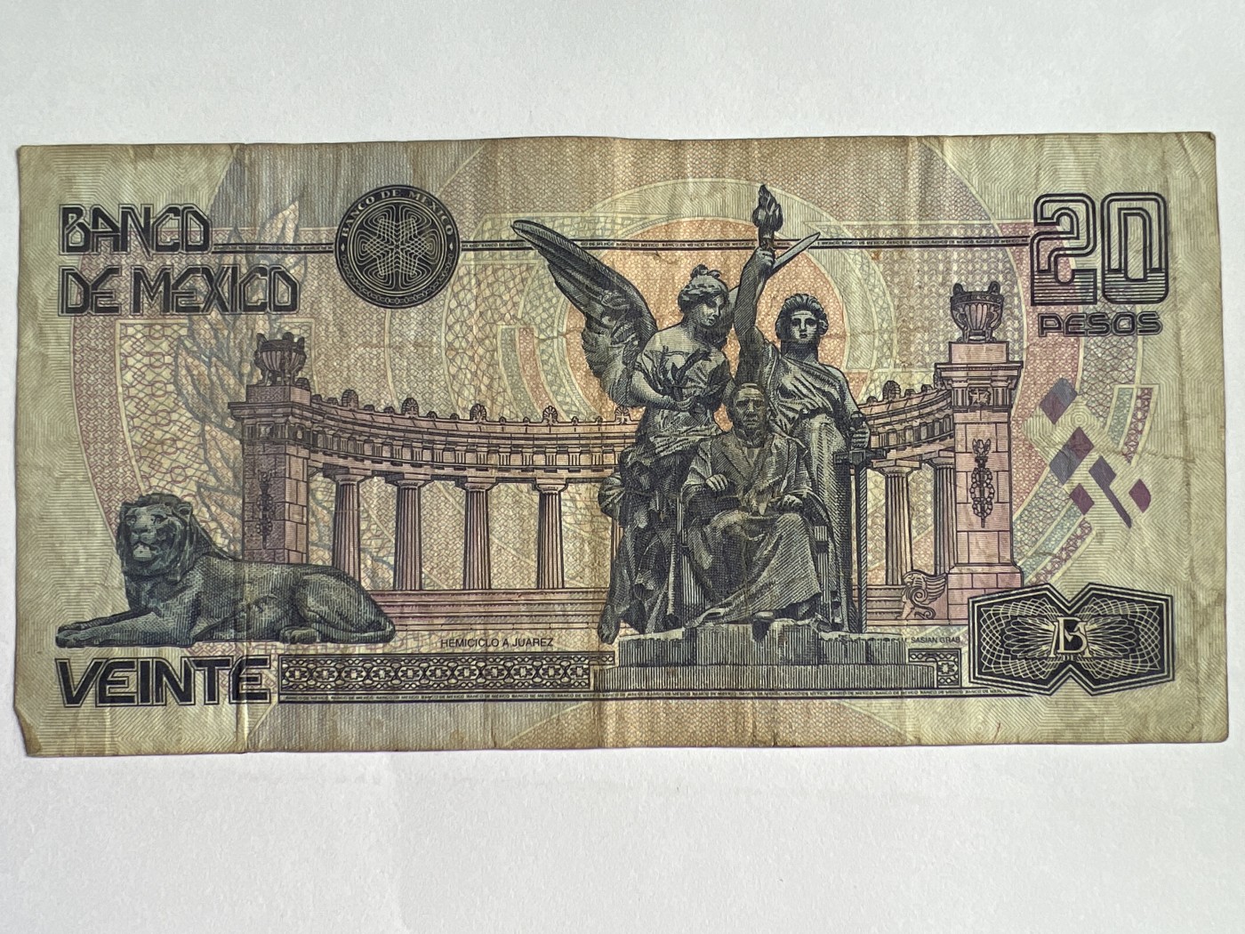 第545期  纸币专场 （无押金，捡漏，全场50包邮，偏远地区除外，接收代拍业务） 墨西哥20比索