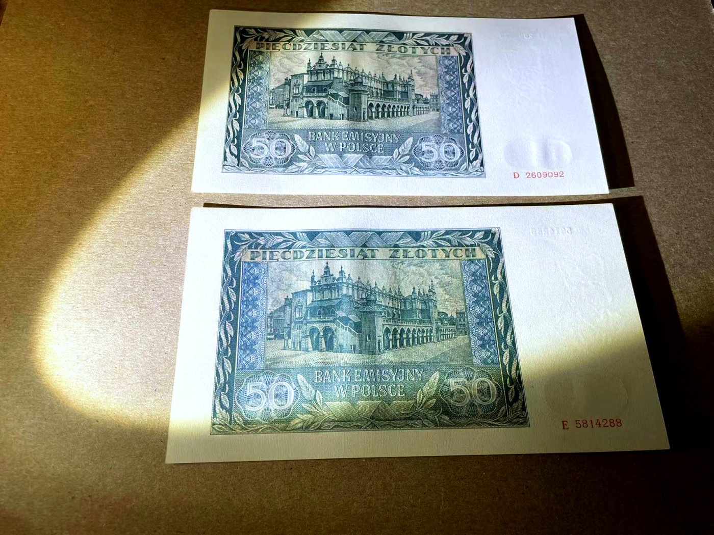【Blue Auction】✨世界纸币精拍第442期【精】 【一组2张】波兰 1940年50兹罗提 大票幅 UNC-