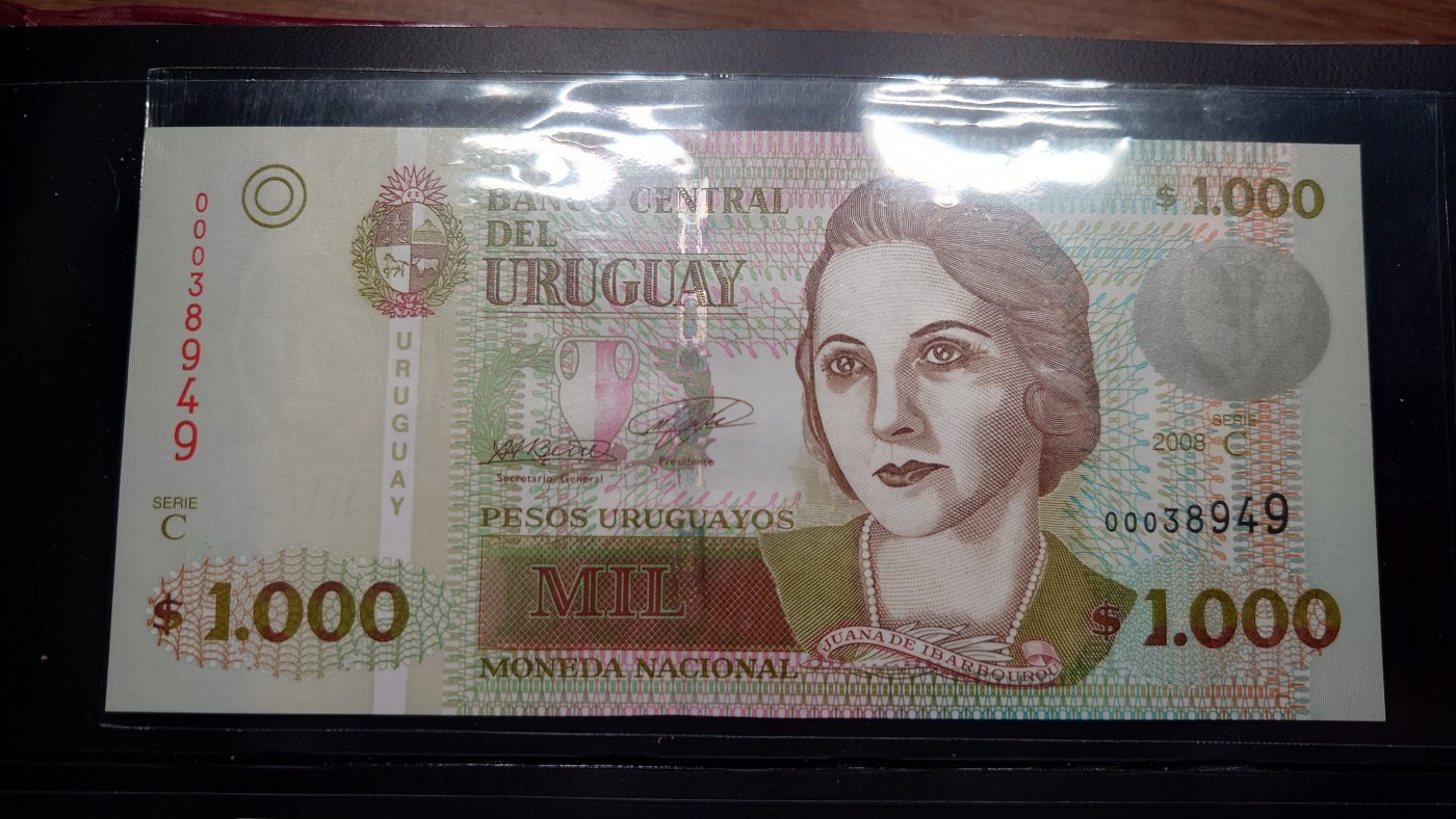 【世界钱币】精选微拍第95期暨2024年第六期 评级币裸钞场 2008年乌拉圭1000 全新绝品