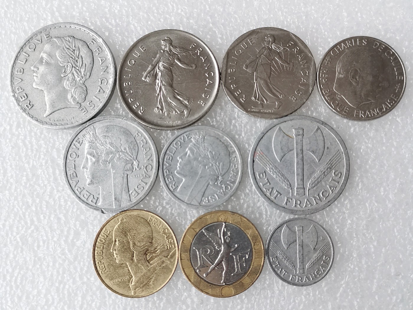 第一海外回流一元起拍收藏 散币专场 第69期 法国硬币 10枚