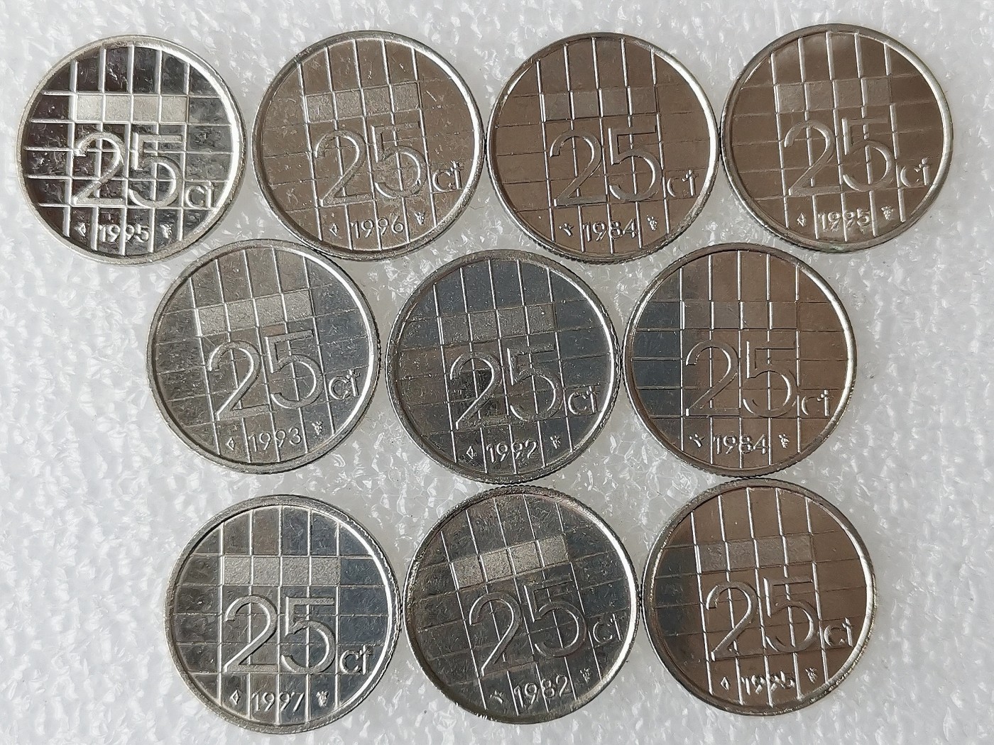 第一海外回流一元起拍收藏 散币专场 第69期 荷兰硬币25分 贝娅特丽克丝时期 10枚