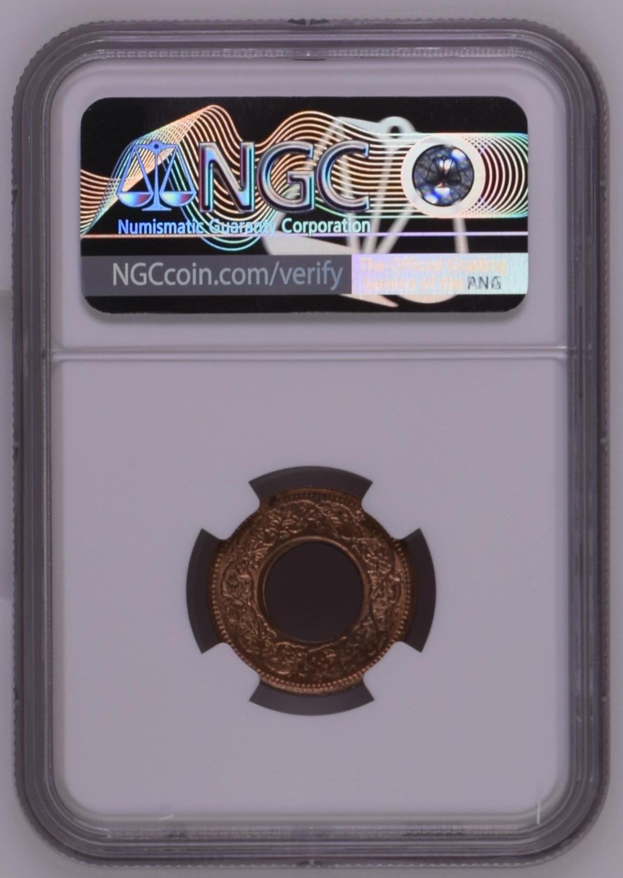 长老汇龙年精选第二场 1945(B)印度乔治六世平冠大点 1派斯铜币，NGC MS65RB，亚军分，更高分仅有8枚