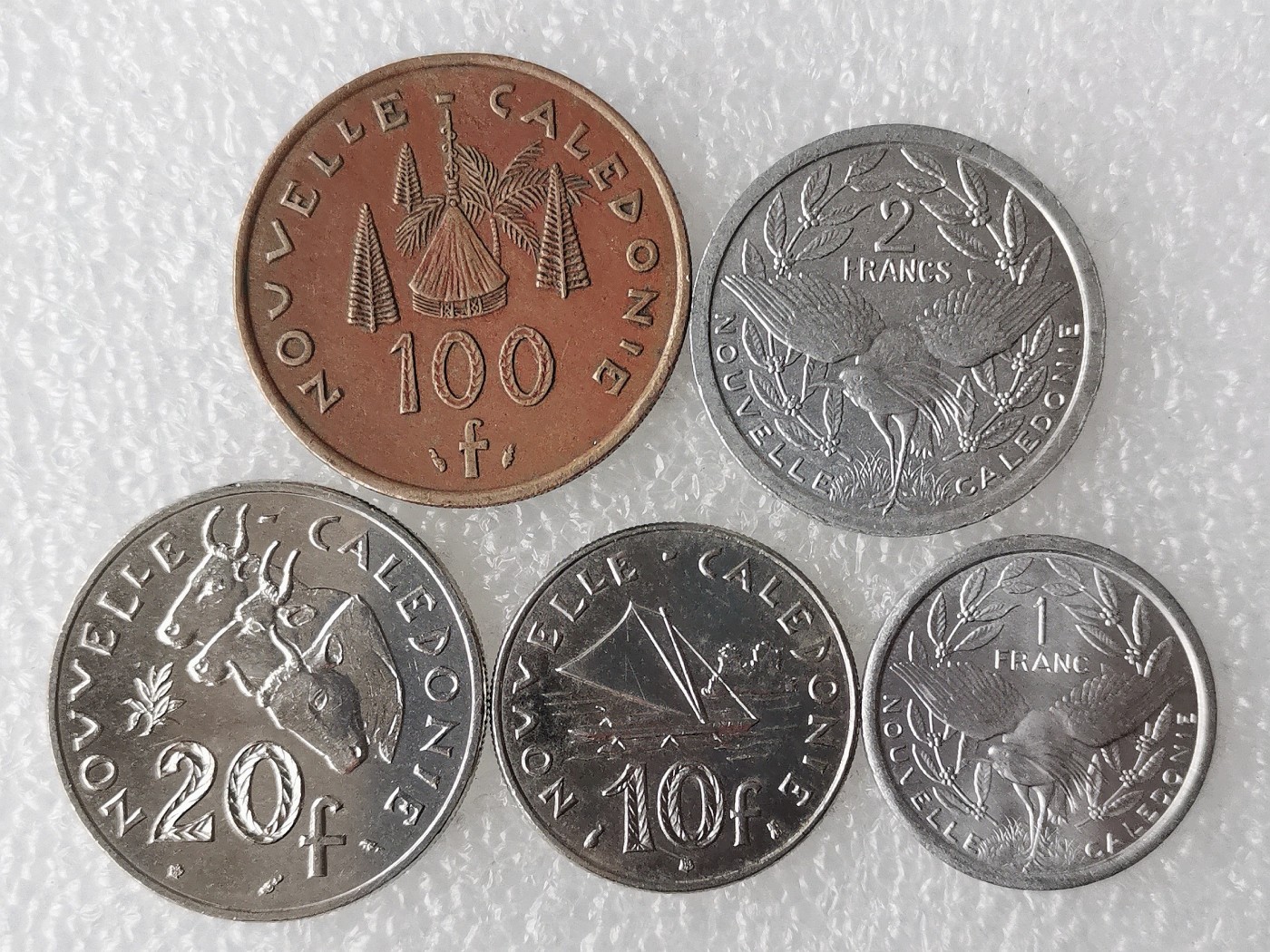 第一海外回流一元起拍收藏 散币专场 第69期 法属新喀里多尼亚5枚套