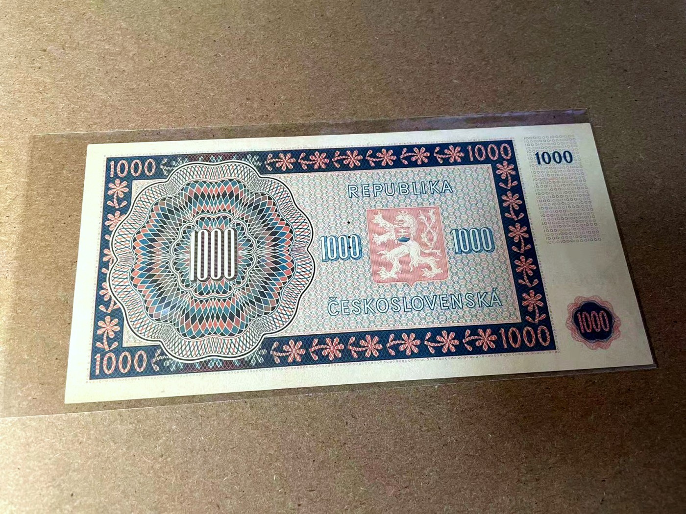 【Blue Auction】✨世界纸币精拍第442期【精】  捷斯 1945年1000克朗 样钞 UNC- 大票幅 