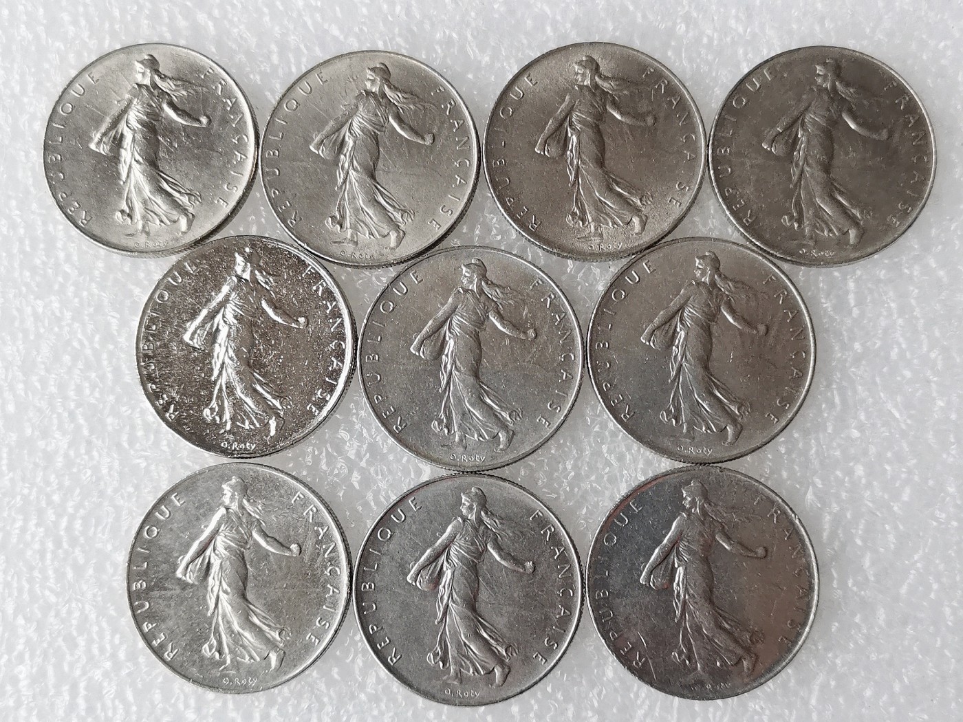 第一海外回流一元起拍收藏 散币专场 第69期 法国1法郎 10枚